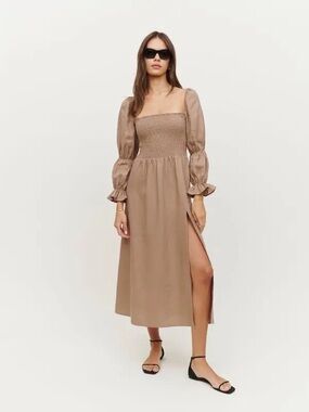 REFORMATION Hyland Linen Dress - Khaki
$248
